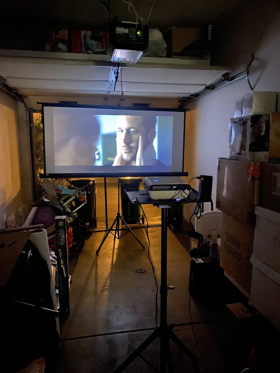 Projector Screen with Stand 100 inch 16:9 for Movies & Presentations customer photo 2