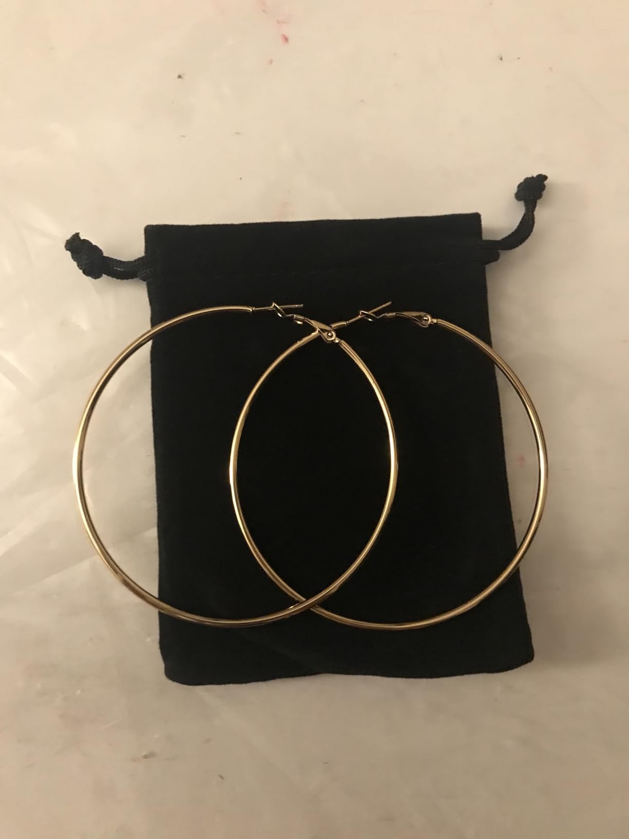 Dainty 70mm Big Large Hoop Earrings for Women Fashion Round Circle Huggie Hoops 3 Inch Fashion Minimalist Hooped for Bff Birthday Her customer photo 1