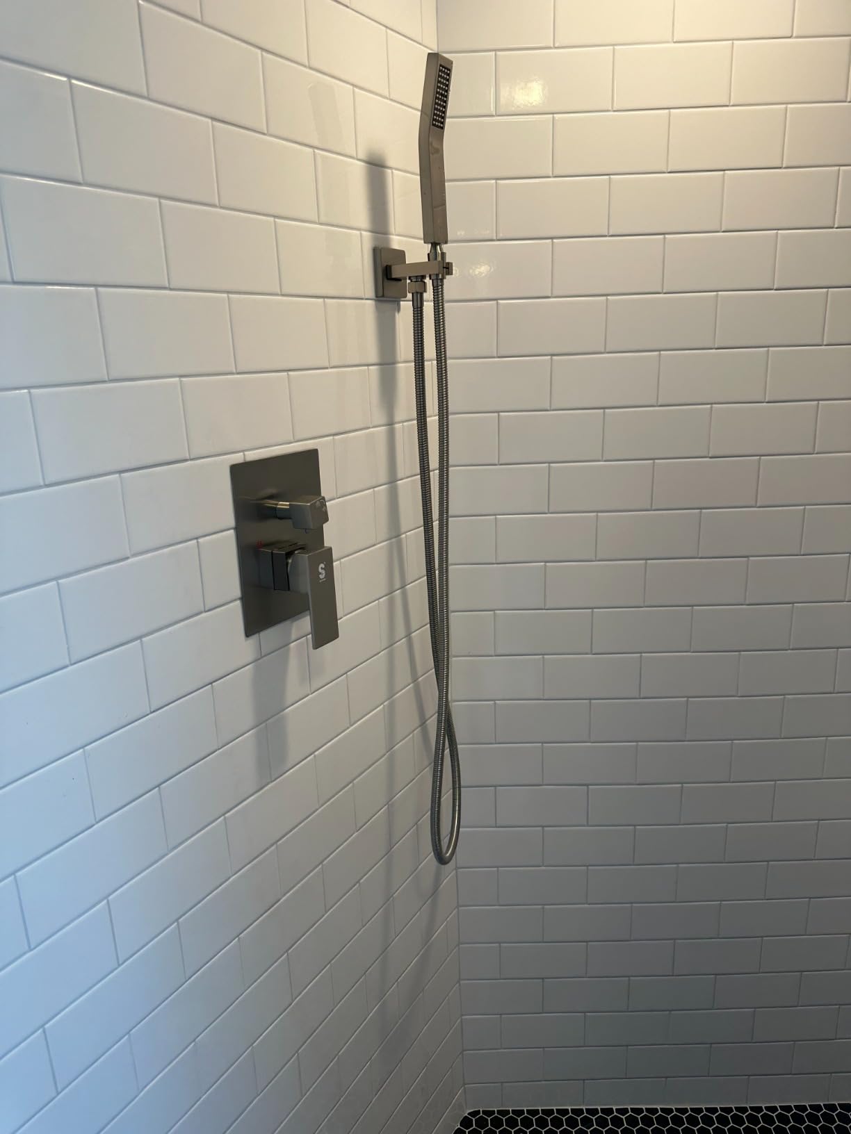 SR SUN RISE Shower Faucet Set 12-Inch Rainfall Shower Head Brushed Nickel customer photo 2