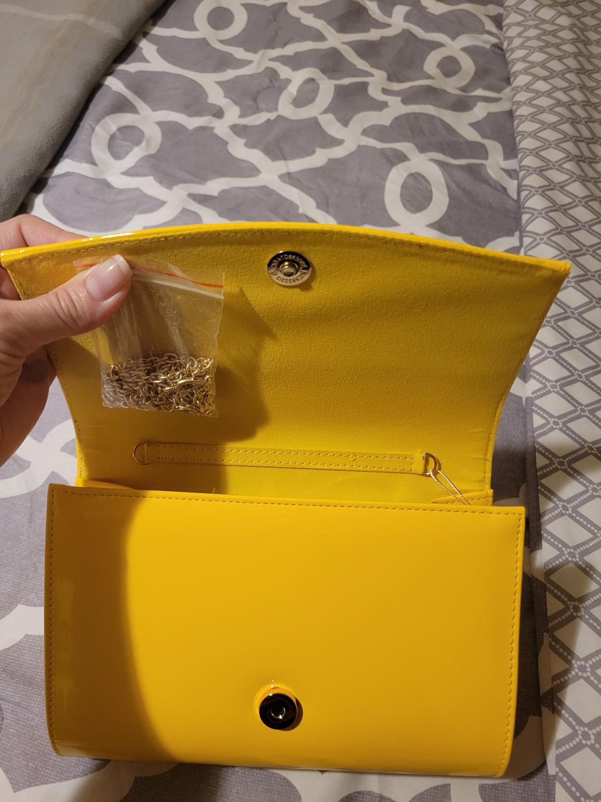 CHARMING TAILOR Patent Leather Flap Clutch Classic Elegant Evening Bag Chic Dress Purse customer photo 2