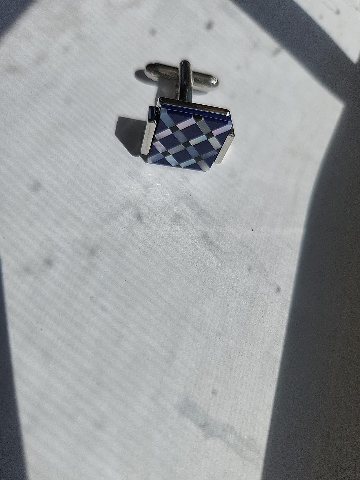 Mens Square Mother of Pearl Cufflinks For Wedding Business Shirts customer photo 2