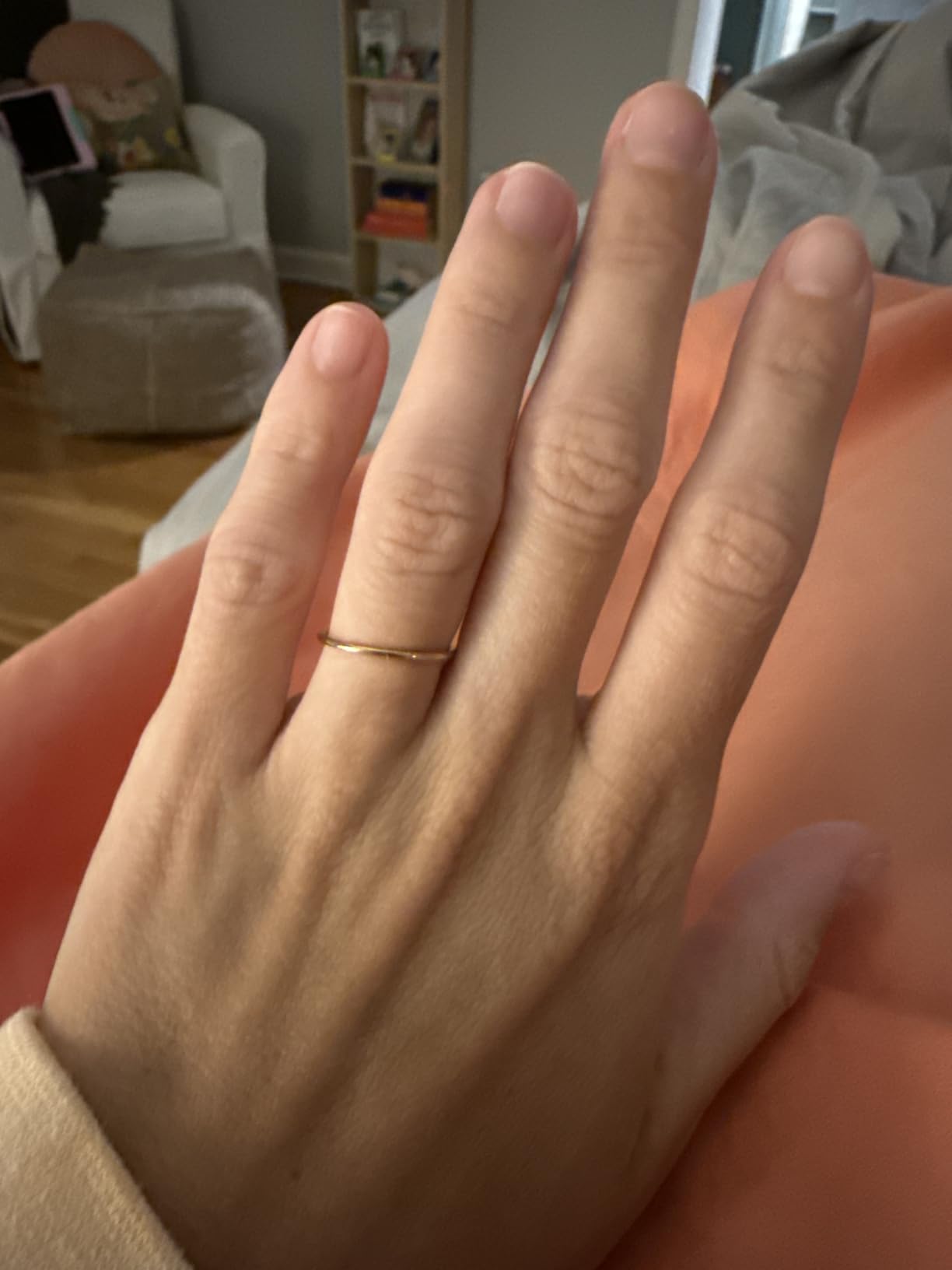 MILACOLATO 1mm Stainless Steel Stacking Rings for Women | Thin 14K Gold Plated Band Rings | Stackable Knuckle Rings Thumb Pinky Midi Rings | Comfort-Fit Size 3/4/5/6/7/8/9 customer photo 1