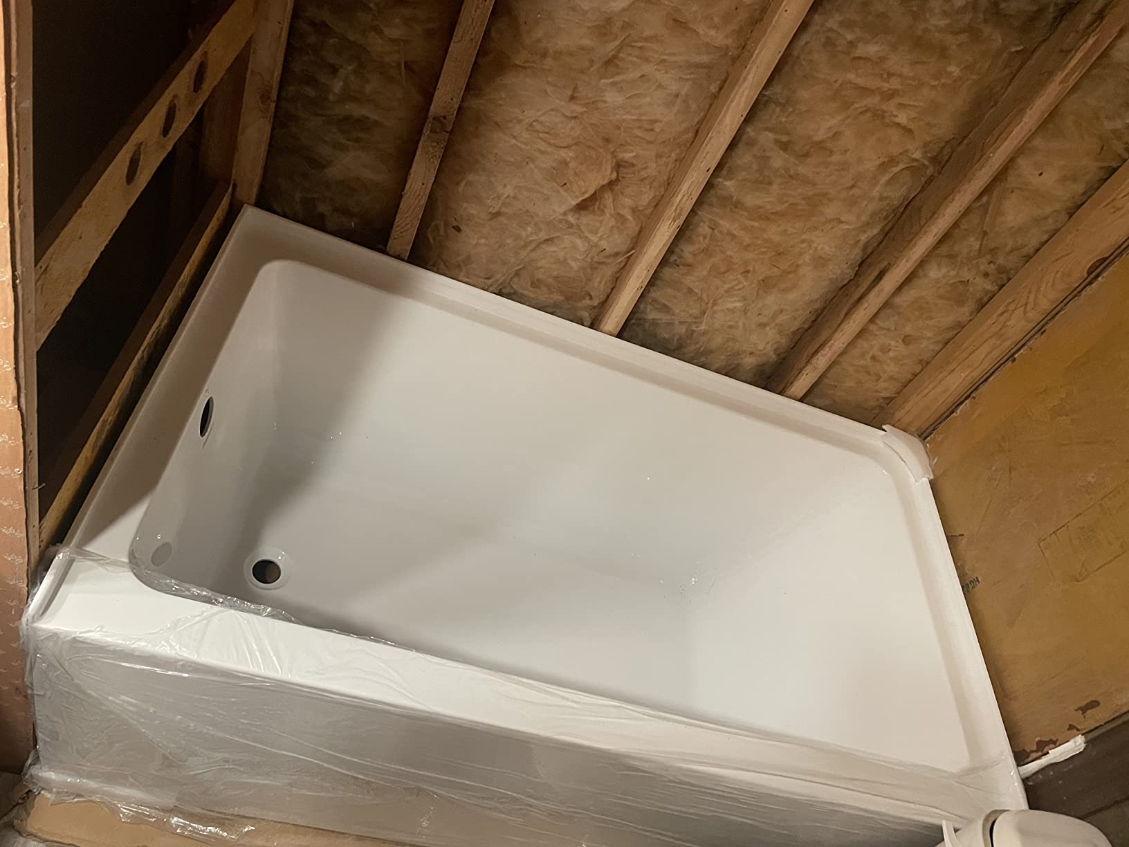 Kingston Brass Aqua Eden VTAP543022L 54-Inch Acrylic Alcove Tub with Left Hand Drain, White customer photo 1