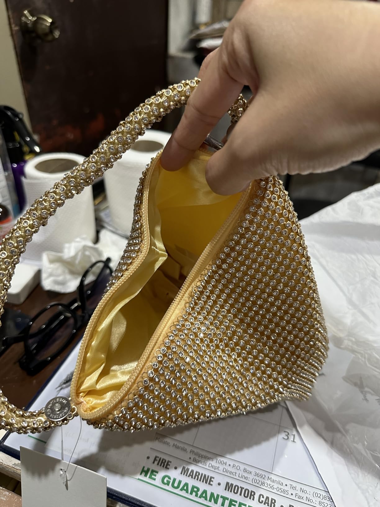 BABEYOND Women's Rhinestone Clutch Triangle Sparkly Glitter Evening Bags customer photo 1