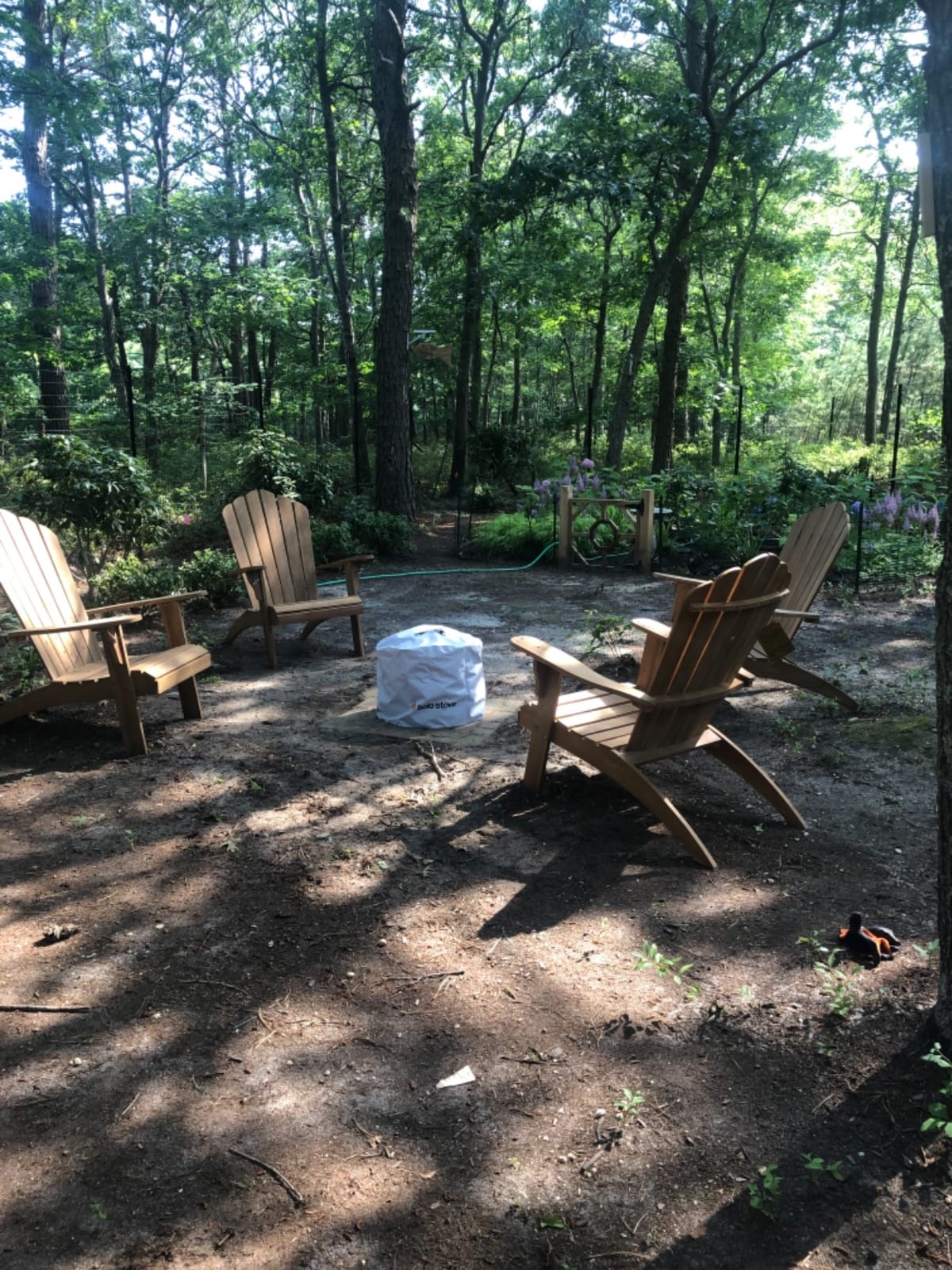 Cambridge Casual Arie Oversized Patio Adirondack Chair, Teak Wood/Natural Teak with Cup Holder customer photo 2