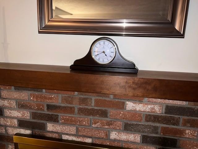 Mantel Clock for Fireplace, Solid Wood Silent Non-Chiming Mantle Clock | Battery Operated Wooden Clock 15x7.5, Easy to Read Decor for Living Room, Office, Shelf or Table, Home Decor Gift customer photo 1