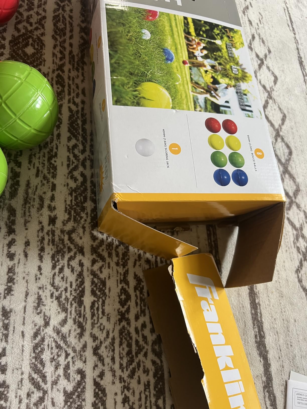 Franklin Sports Bocce Ball Set — 8 All Weather Bocce Balls and 1 Pallino — Beach, Backyard Lawn or Outdoor Party Game — Professional, American, and Starter Set Options customer photo 1