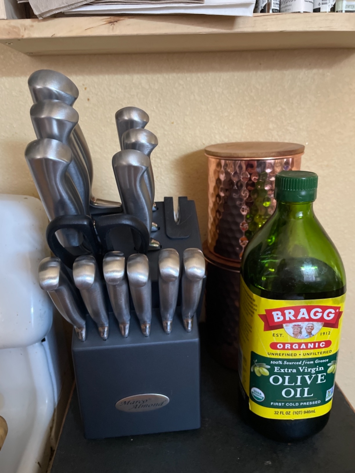 Marco Almond Knife Block Set Kitchen Knives Built-in Sharpener customer photo 2