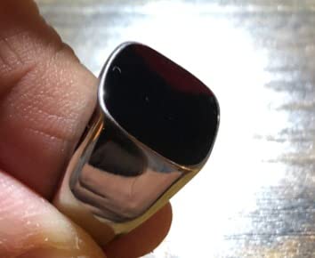 Stainless Steel Classic Simple Plain Black Enamel Signet Pinky Ring Size 4-16 customer photo 1
