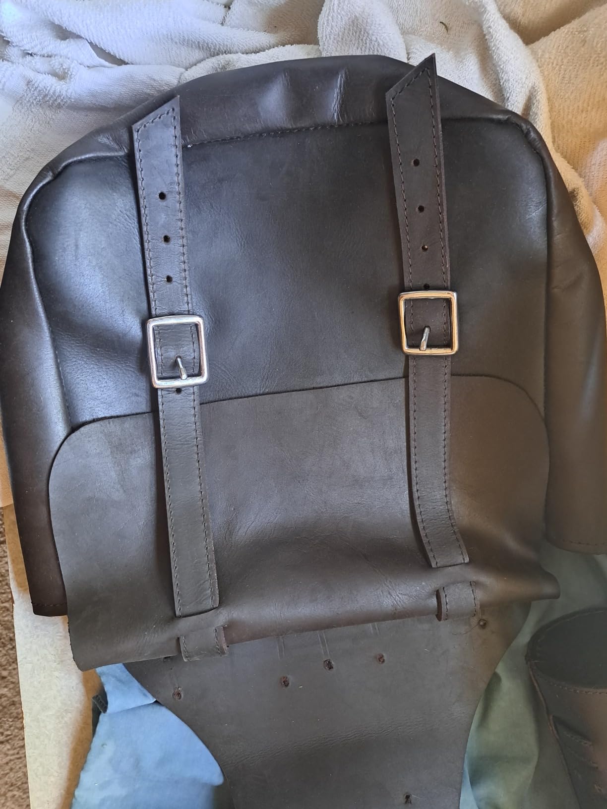 HILASON Soft Leather Horse Saddle Bag Rustic Brown | Equestrian Western Adjustable Closure customer photo 2