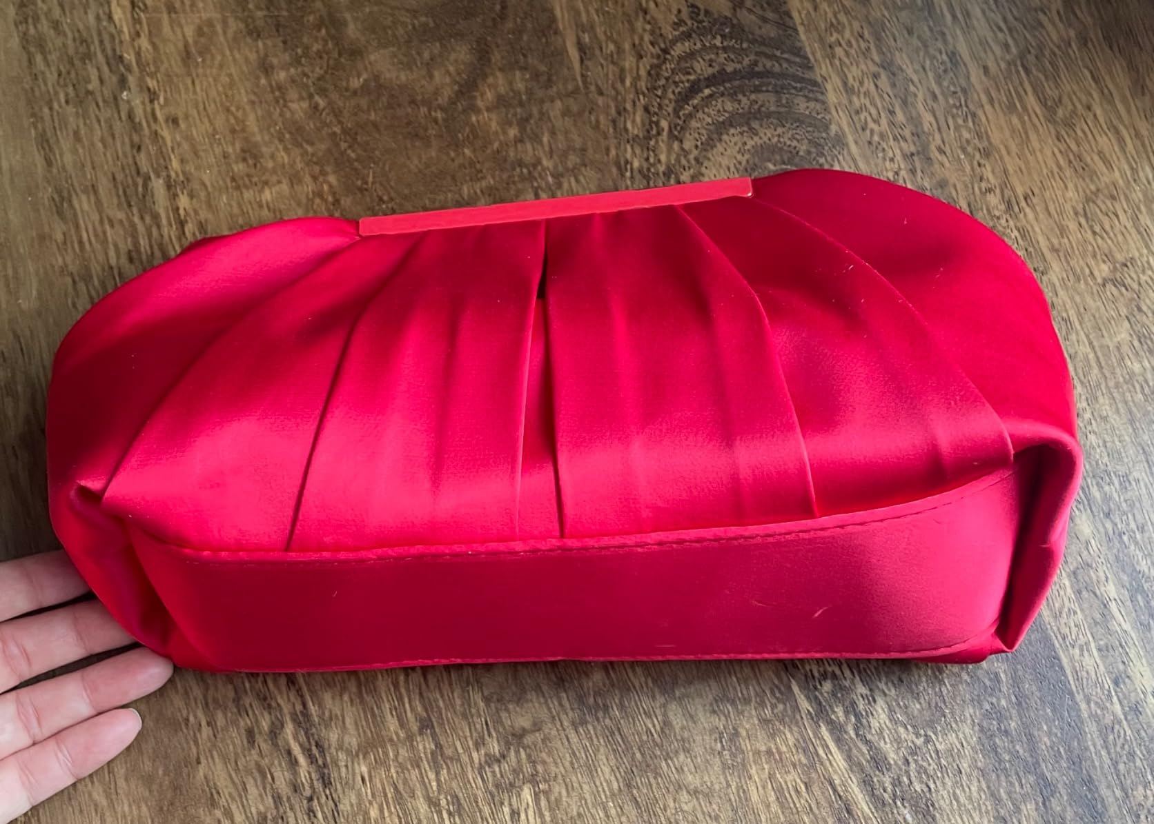 CHARMING TAILOR Clutch Evening Bag Elegant Pleated Satin Formal Handbag Simple Classy Purse for Women customer photo 1