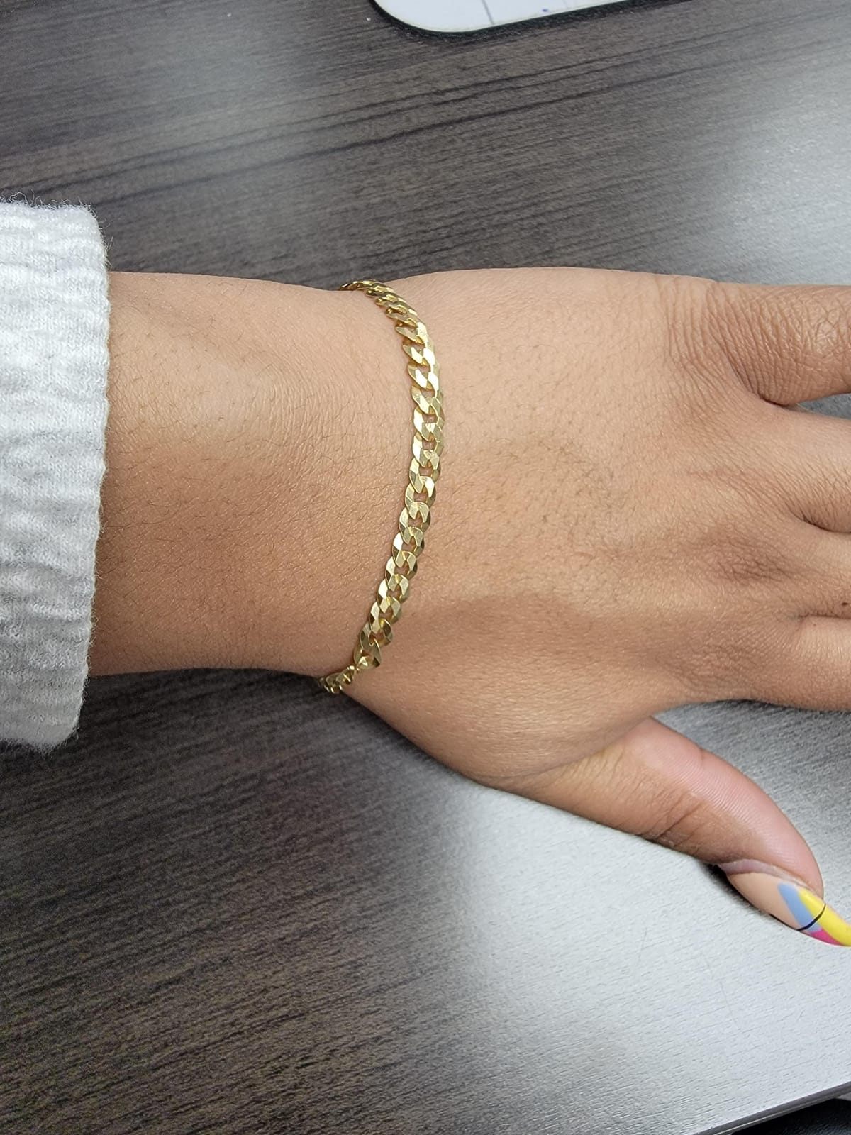 Miabella Italian 18K Gold Plated 925 Sterling Silver 5mm Cuban Bracelet | for Men and Women, Solid Link, Diamond-Cut, Curb Chain, Fine Jewelry, Made in Italy customer photo 2