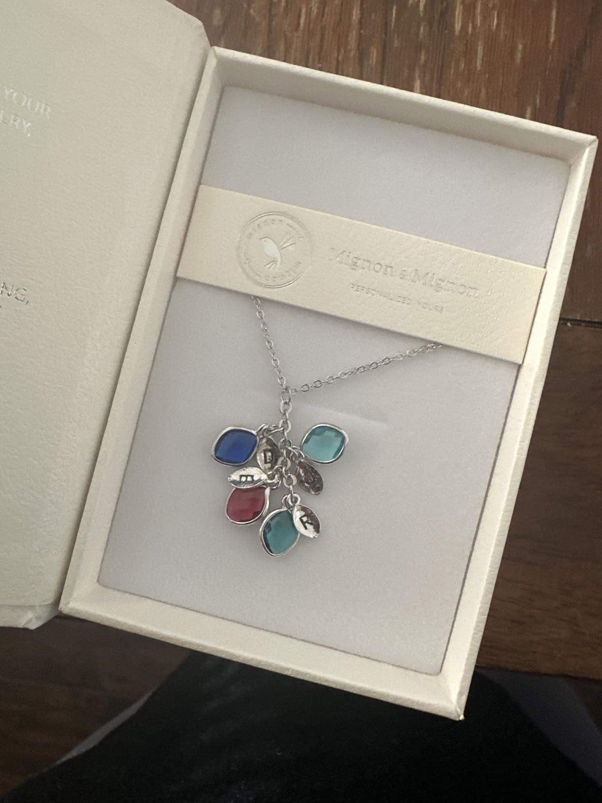 Birthstone Necklace for Women, Grandma Necklace with Birthstones, Initials customer photo 1