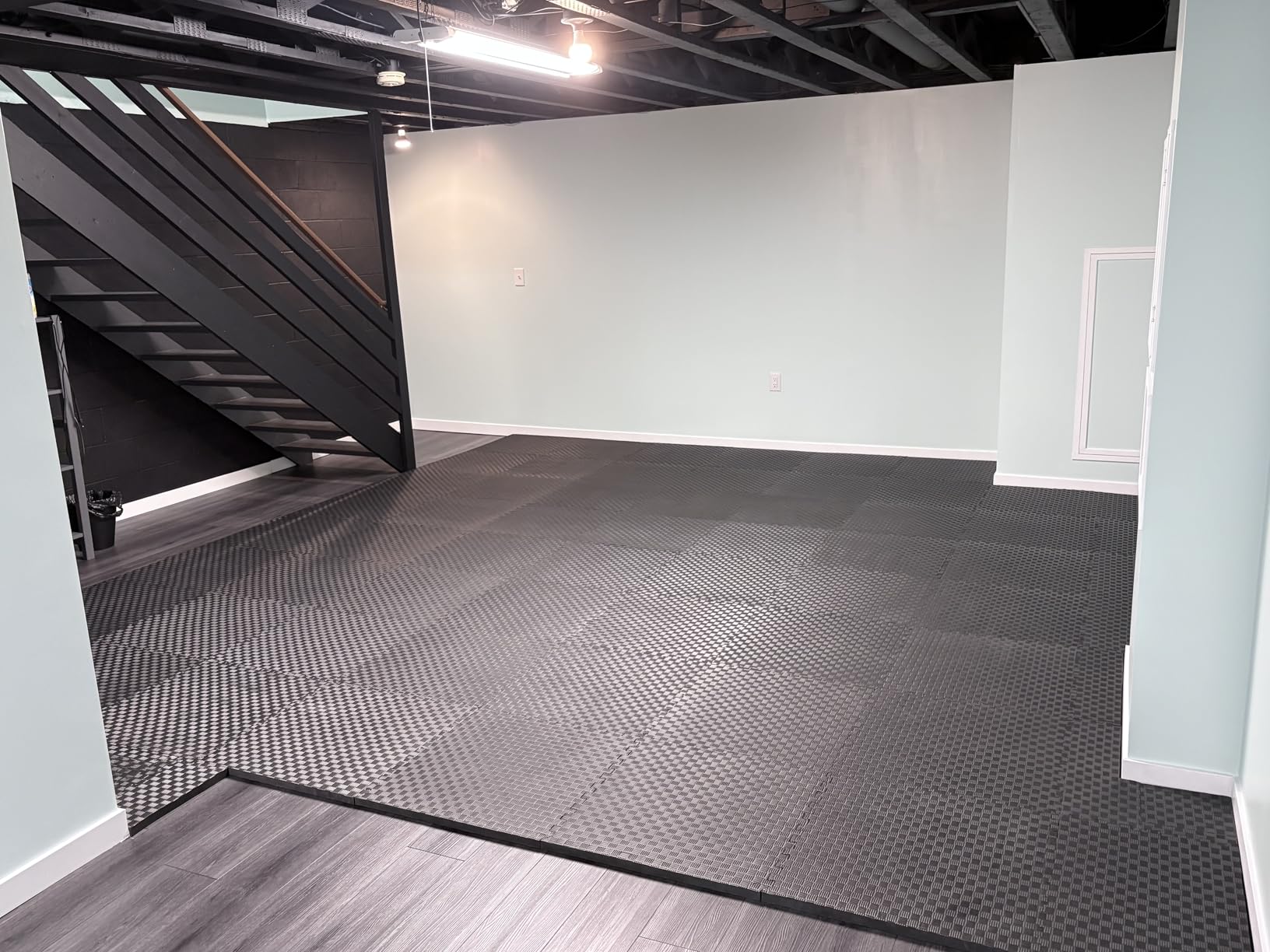 BalanceFrom Puzzle Exercise Mat 1-inch Thick, EVA Interlocking Foam Floor | Tiles for Home Gym, Mat for Home Workout Equipment, Floor Padding for Kids, Black, 24 in x 24 in x 1 in, 72 Sq Ft - 18 Tiles customer photo 2