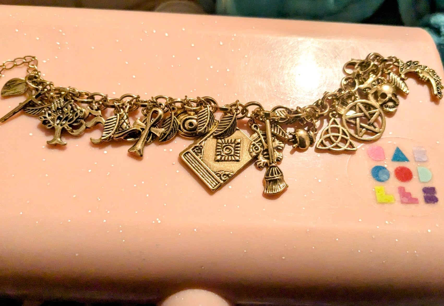 RechicGu Mythology Fairytale Lucky Charms Cuff Bangle Bracelet Cross Leaf Moon Face Celtic Cat customer photo 1