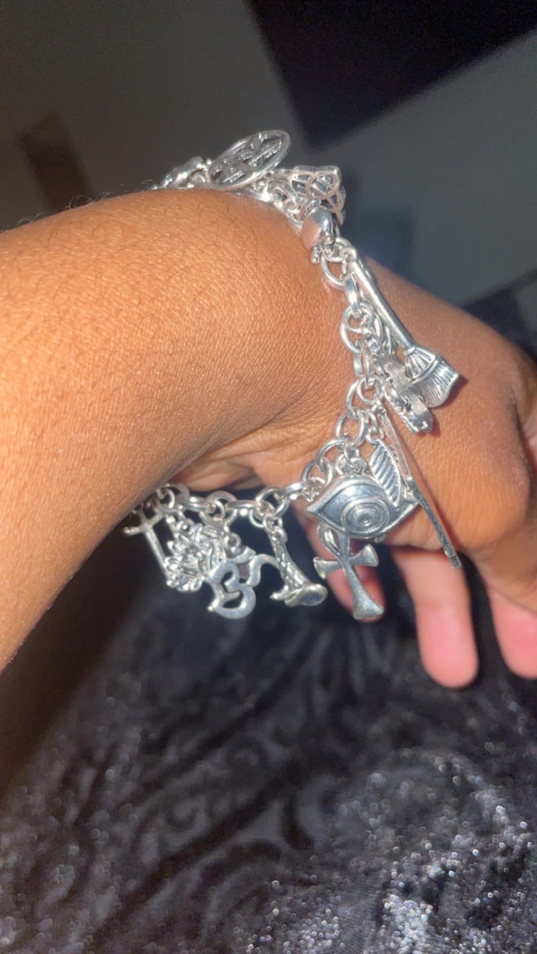 RechicGu Mythology Fairytale Lucky Charms Cuff Bangle Bracelet Cross Leaf Moon Face Celtic Cat customer photo 2