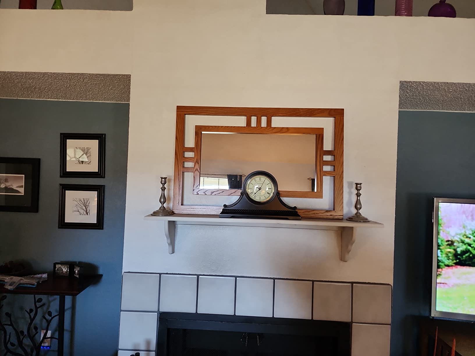 Mantel Clocks, Battery Operated, Silent Wood Table Clock with Westminster Chimes On The Hour, Solid Wooden Shelf Chiming Mantle Clock, 9