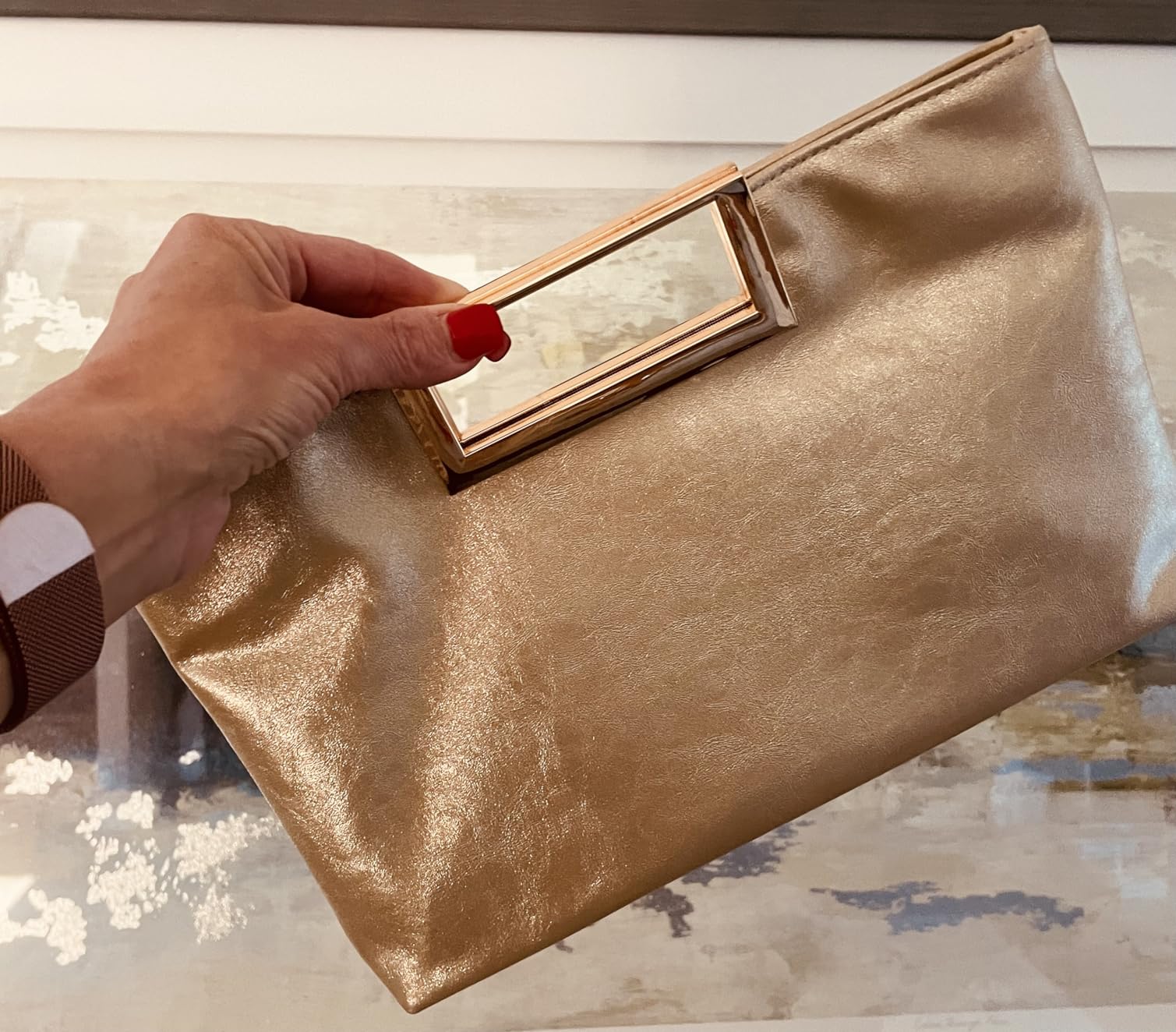 CHARMING TAILOR Fashion PU Leather Handbag Stylish Women Convertible Clutch Purse customer photo 1