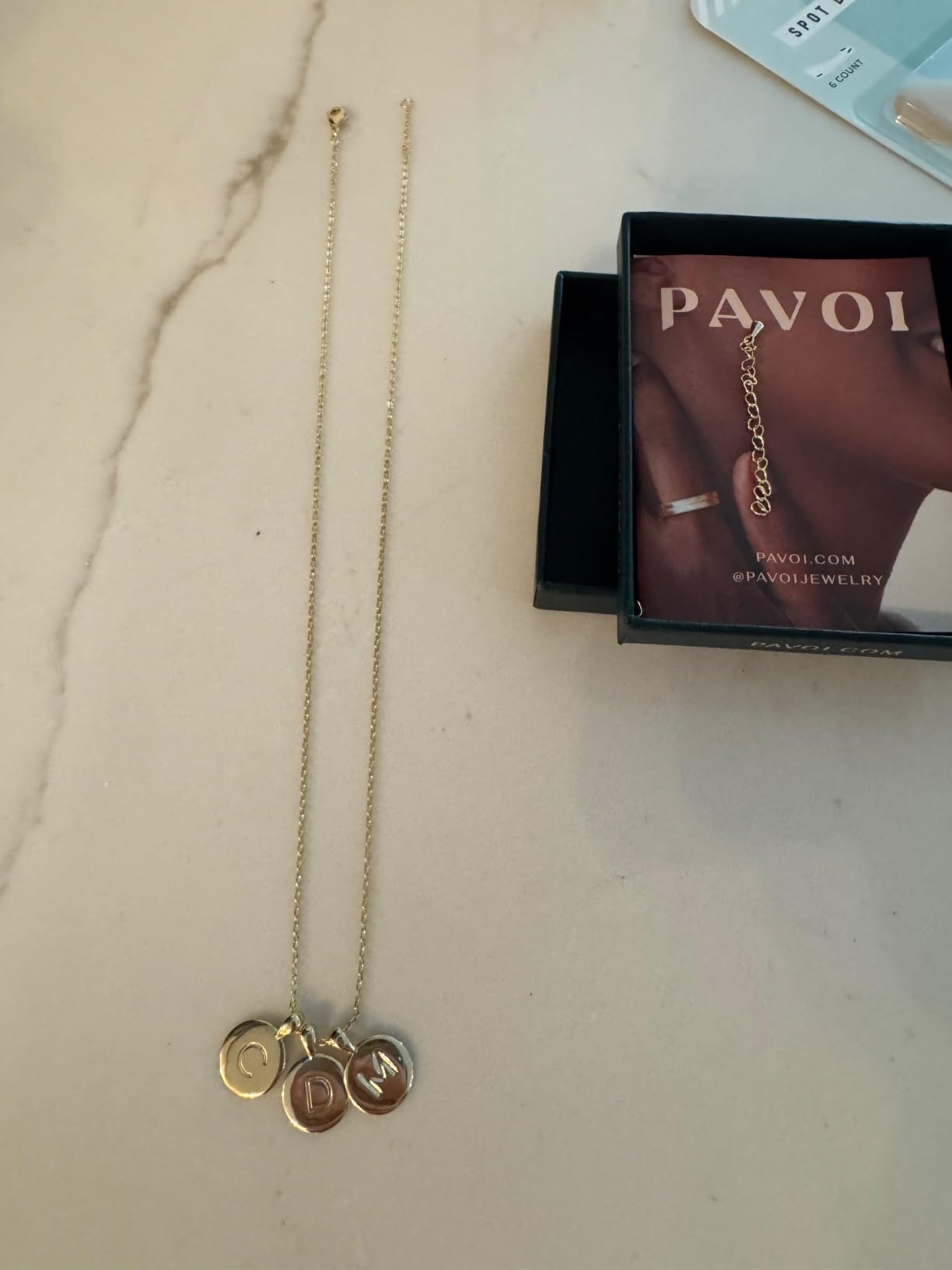 PAVOI Initial Necklace for Women, 14K Gold Plated Alphabet Letter Pendant customer photo 1