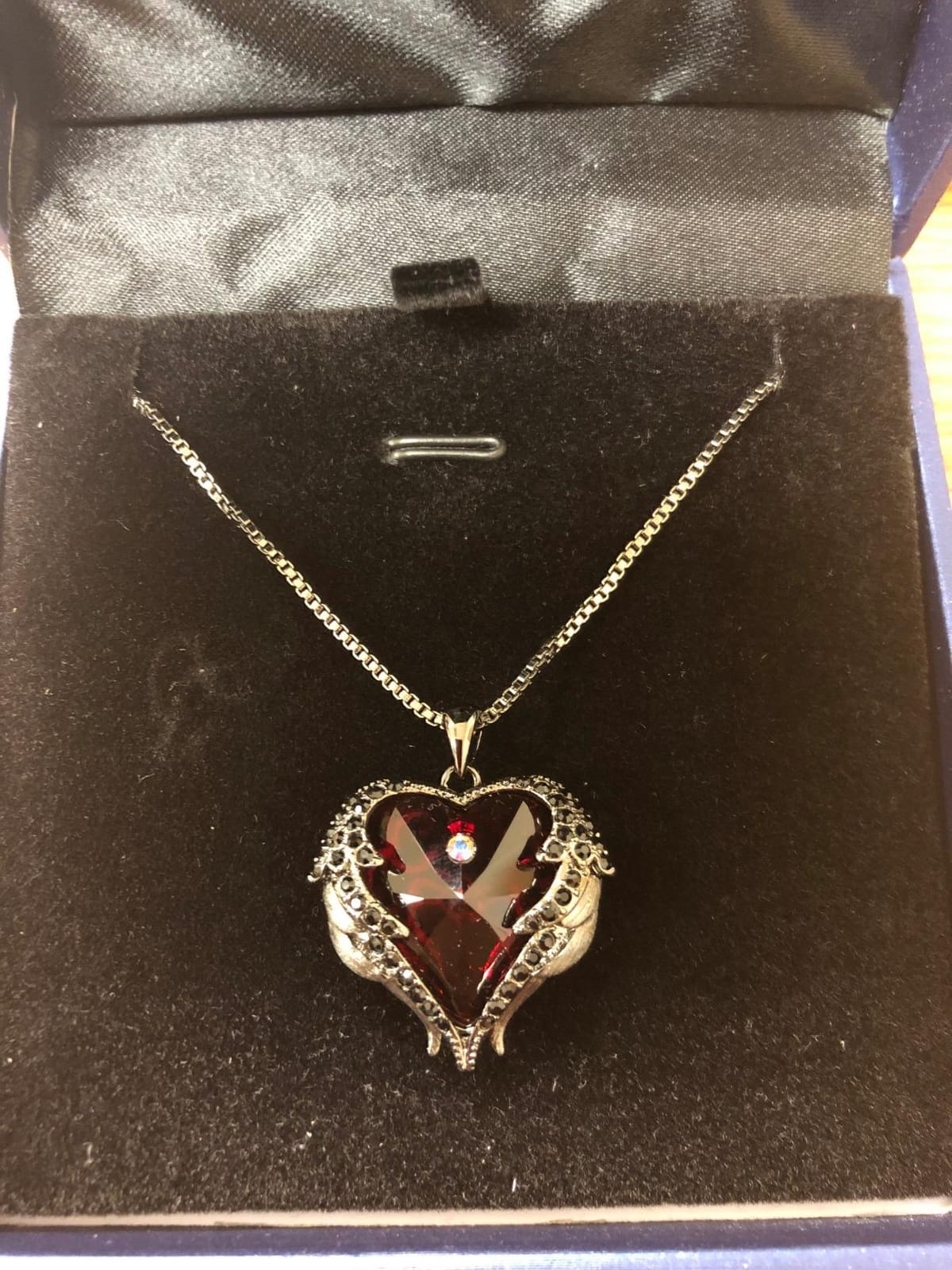 CDE Angel Wings Heart Birthstone Pendant Necklace Gift for Women customer photo 1