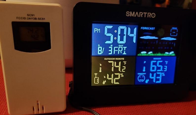 SMARTRO SC91 Projection Alarm Clock for Bedrooms with Weather Station customer photo 1