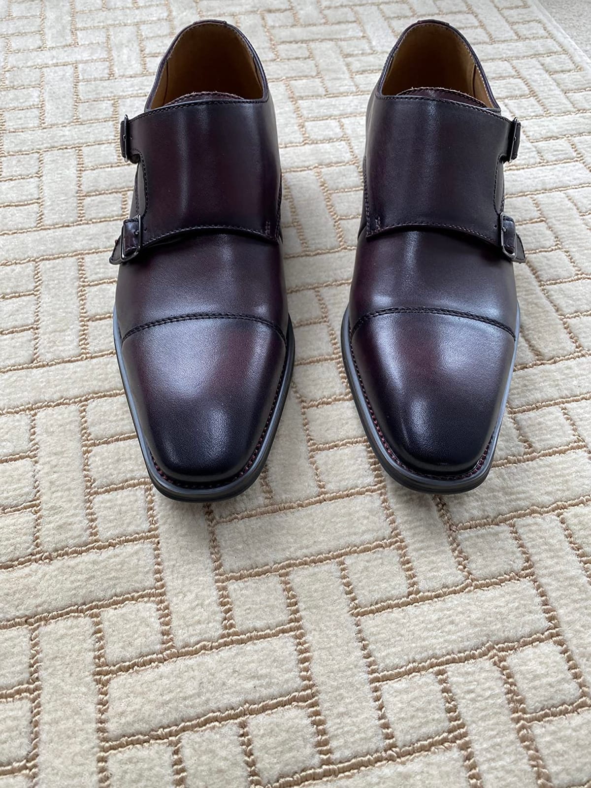 La Milano Mens Double Monk Strap Slip on Loafer Cap Toe Leather Oxford Formal Business Casual Comfortable Dress Shoes for Men customer photo 2