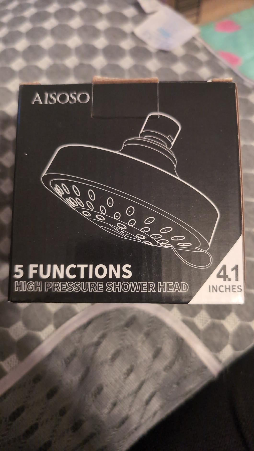 AISOSO High Pressure Rain Shower Head 5 Modes Showerhead 4.1 Inch Chrome customer photo 1