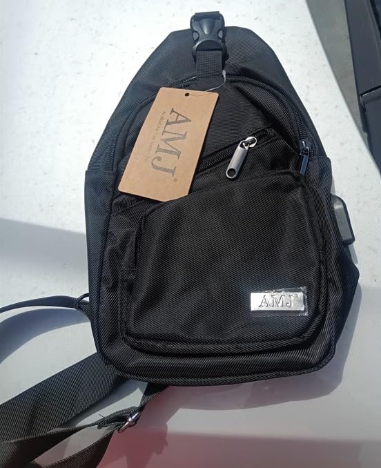 AMJ Crossbody Sling Bag Men Women, Casual Shoulder Backpack, Chest Daypack Satchel for Hiking Travel customer photo 2