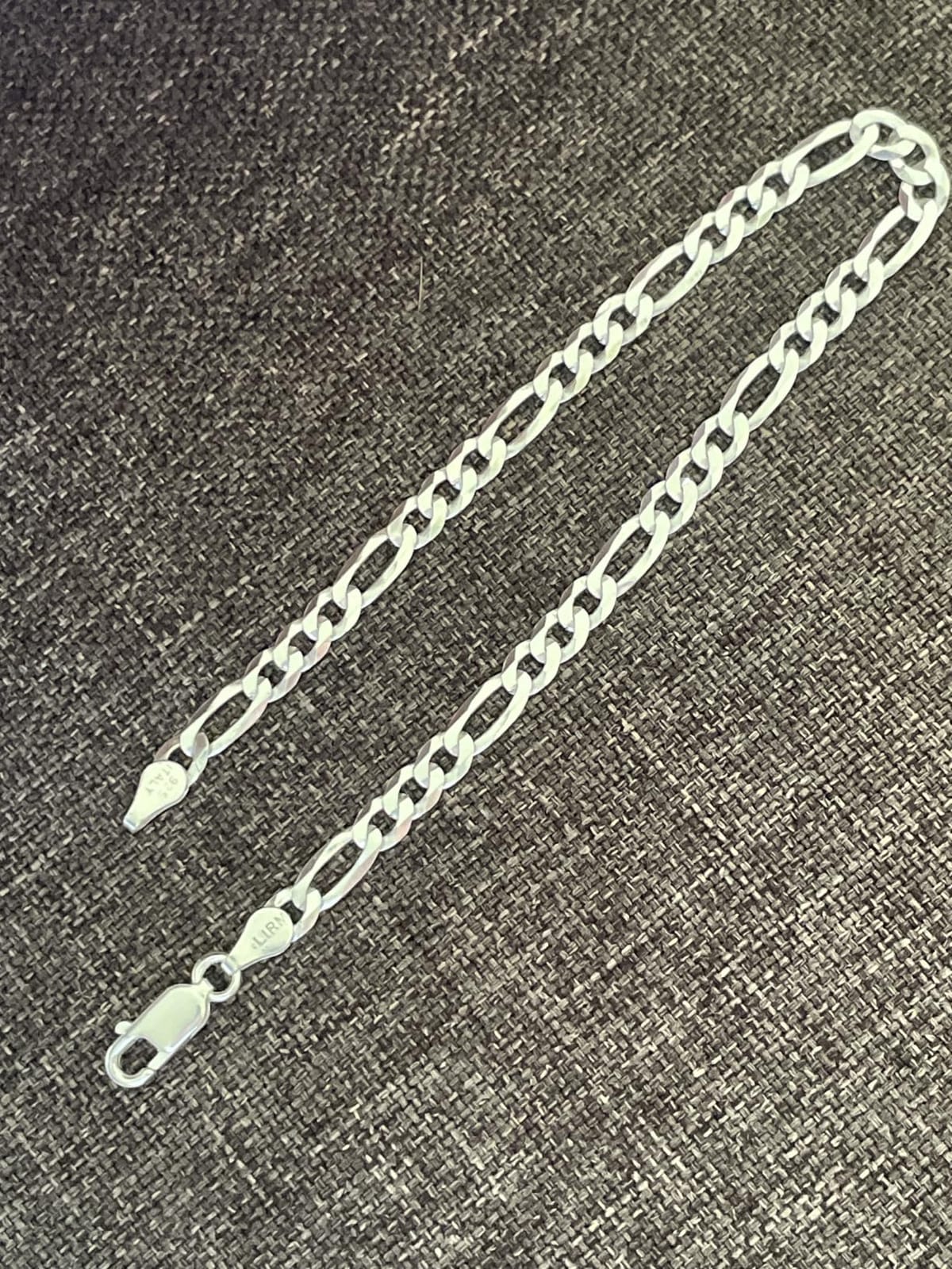 Miabella Italian 925 Sterling Silver 5mm Figaro Bracelet for Women Men customer photo 1