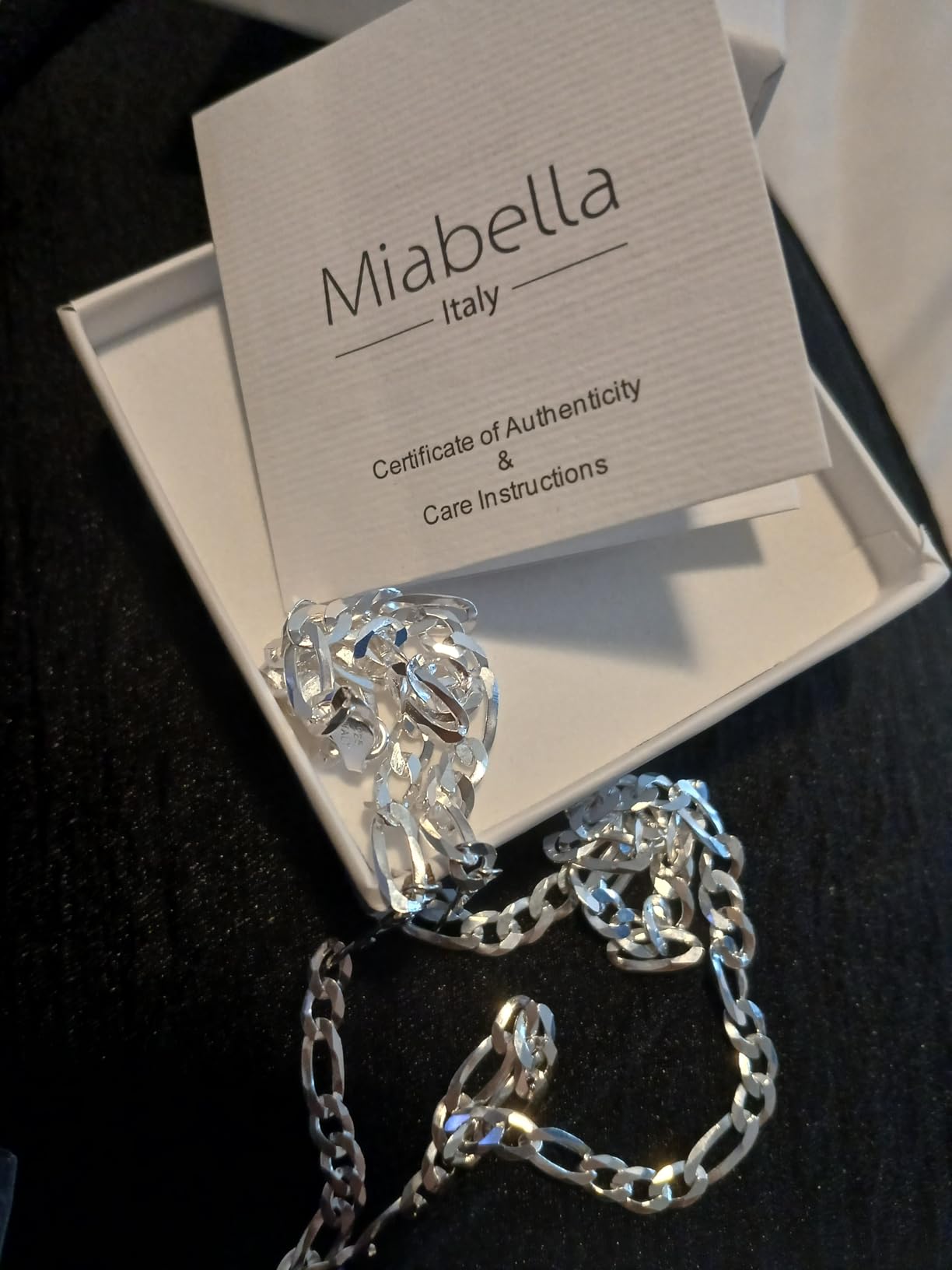 Miabella Italian 925 Sterling Silver 5mm Figaro Chain Necklace Men Women customer photo 1
