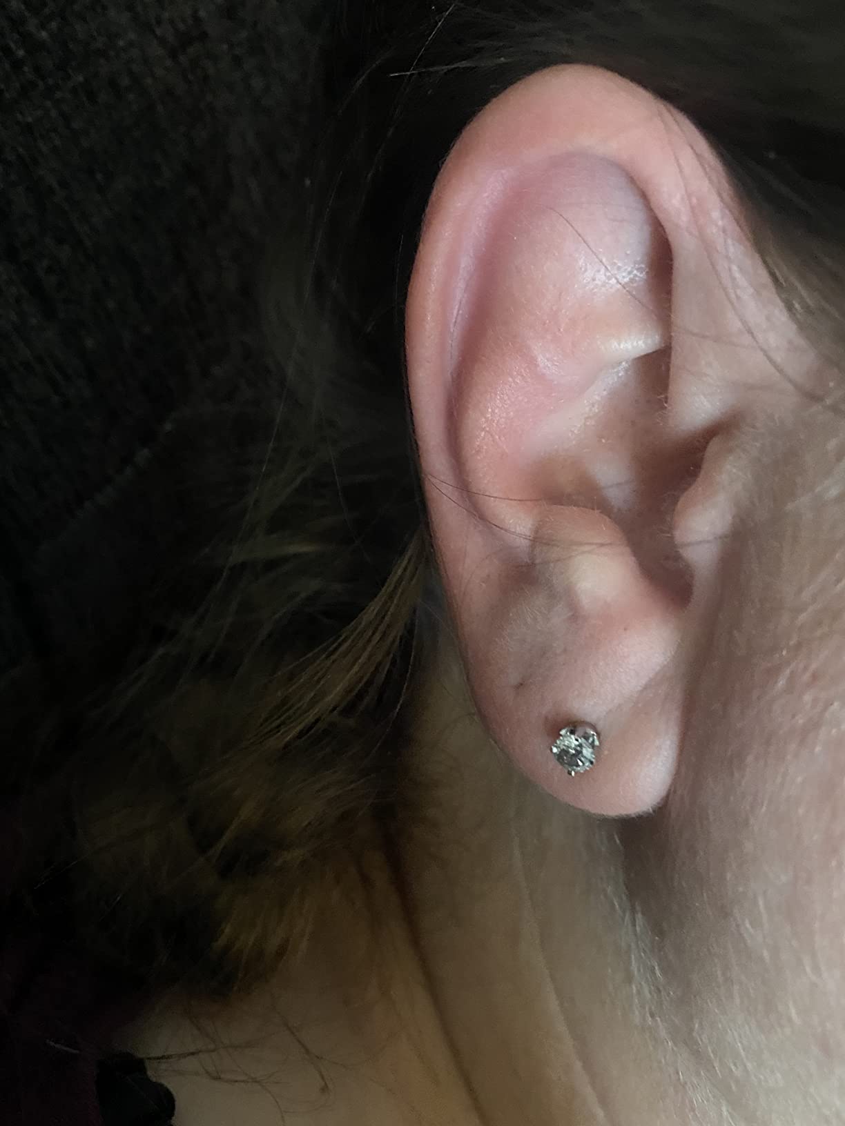 Pompeii 1/2Ct Round Brilliant Cut Diamond Stud Earrings in 14K Gold Classic customer photo 1