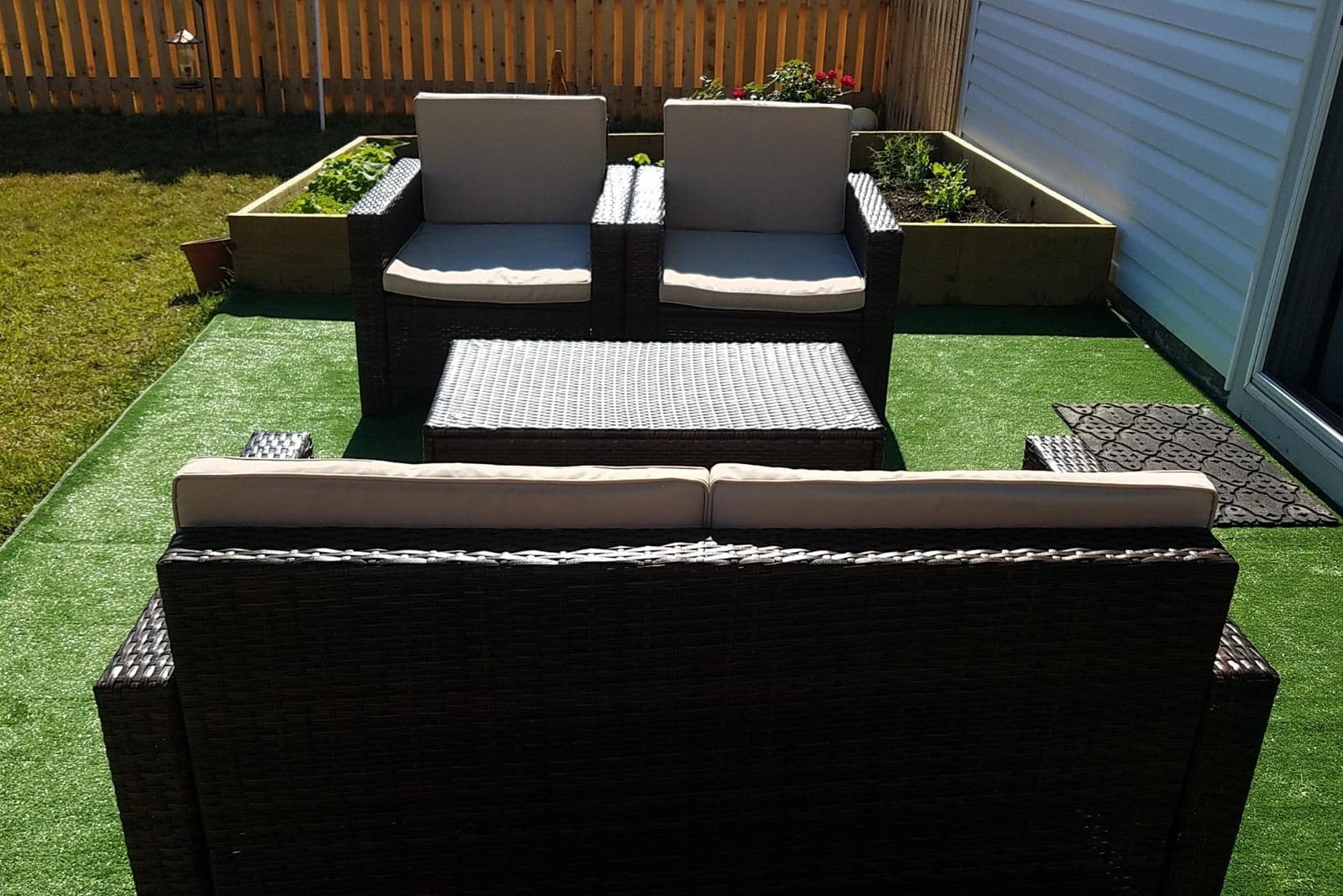 Homall 4 Pieces Patio Furniture Sets Wicker Chair Conversation Sofa customer photo 1