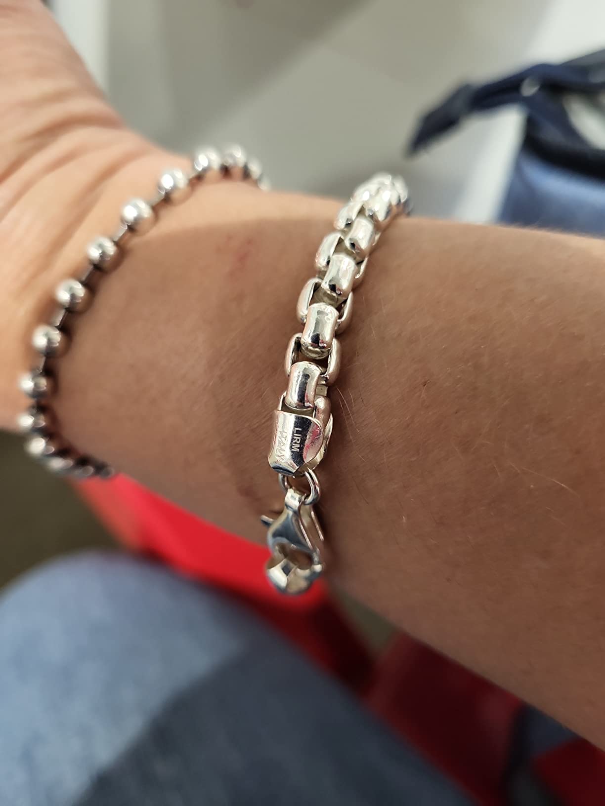 Miabella Italian 925 Sterling Silver Solid Box Chain Link Bracelet for Men customer photo 1