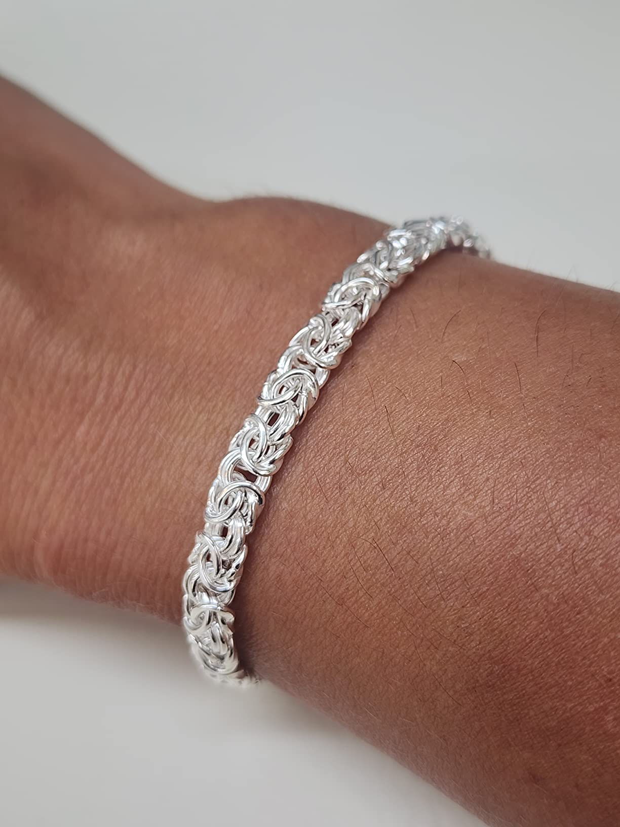 Miabella Italian 925 Sterling Silver Byzantine Bracelet for Women | Fine Jewelry, Handmade in Italy customer photo 2