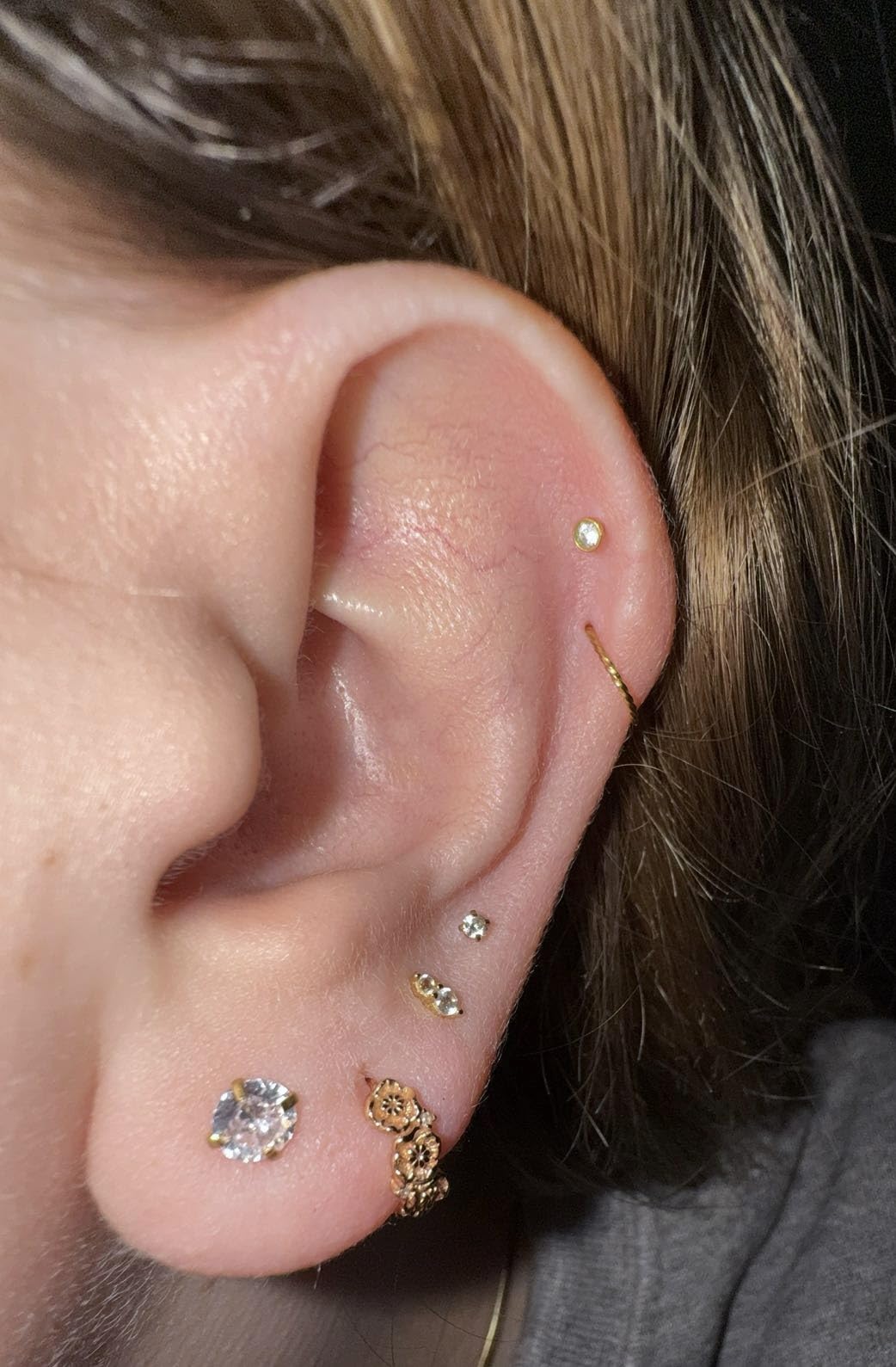 6 Pairs Stud Earrings Set, Hypoallergenic Cubic Zirconia 316L Earrings Stainless Steel CZ Earrings 3-8mm customer photo 2