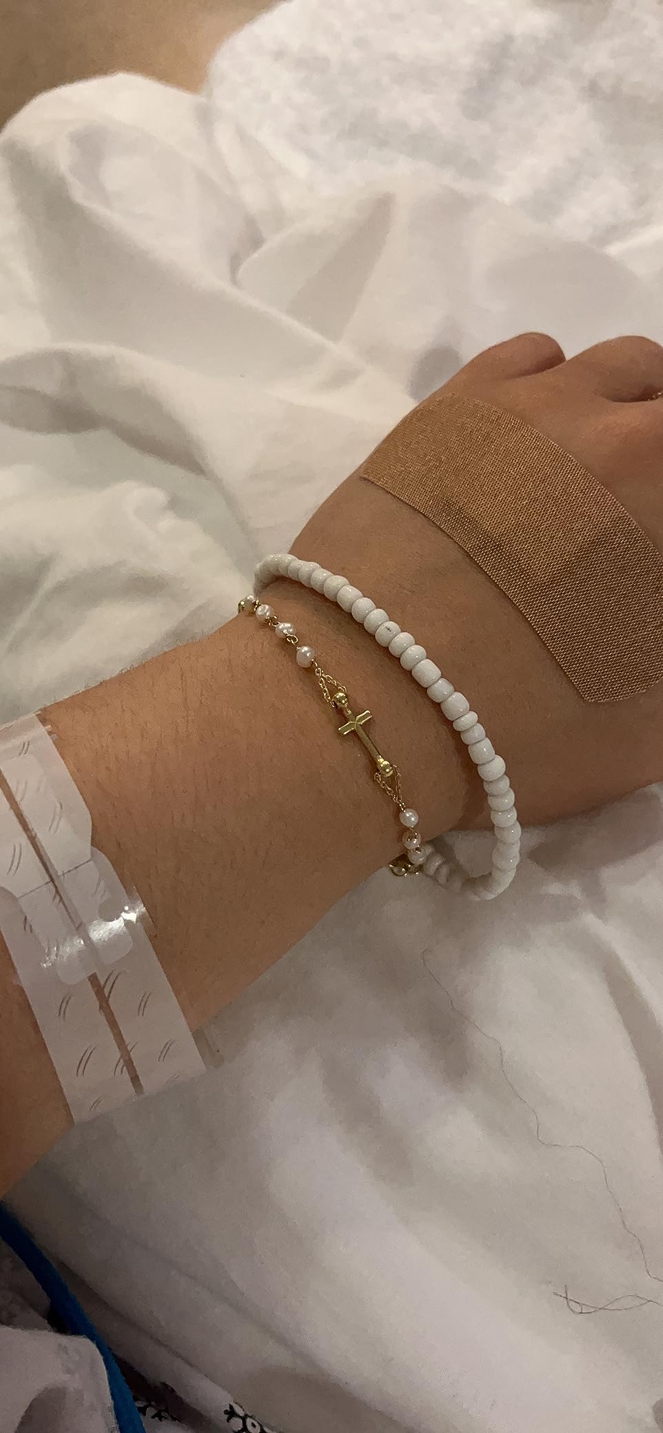 Miabella 18K Gold Plated 925 Sterling Silver Pearl Rosary Bracelet Women customer photo 1
