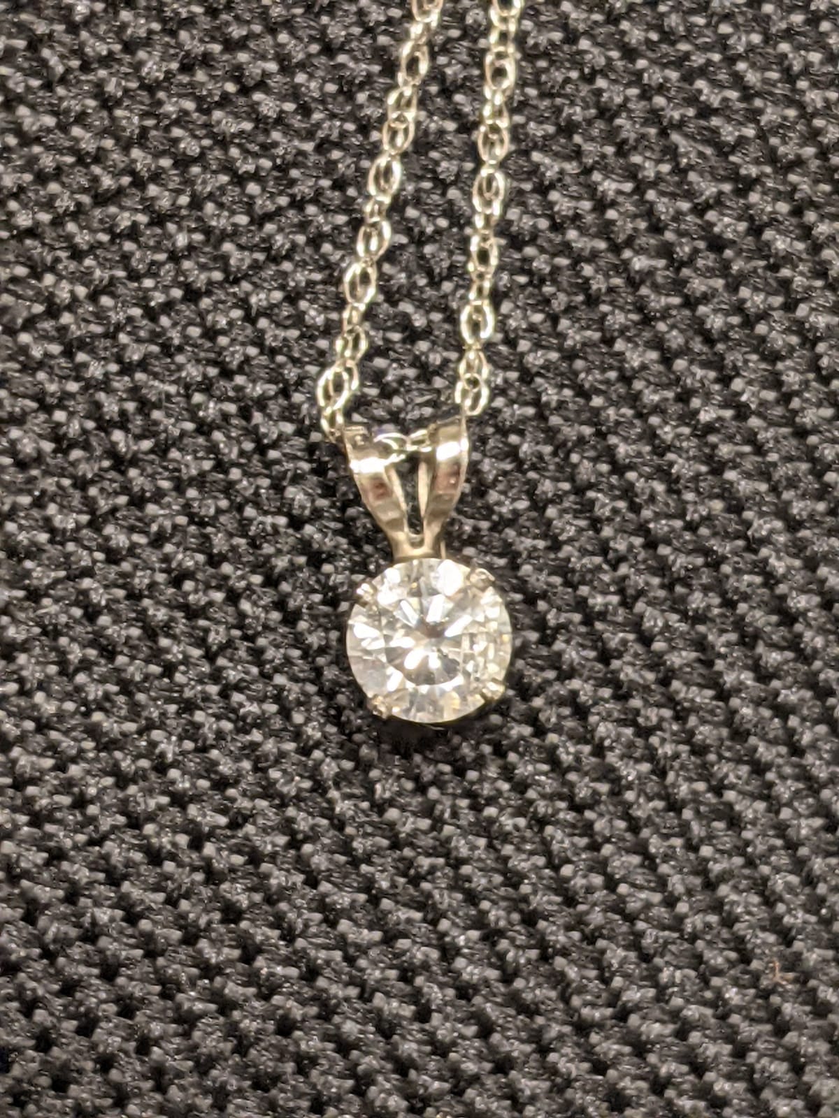 Pompeii 1/3 Ct Diamond Solitaire Pendant Necklace in 14k White Or Yellow Gold customer photo 1
