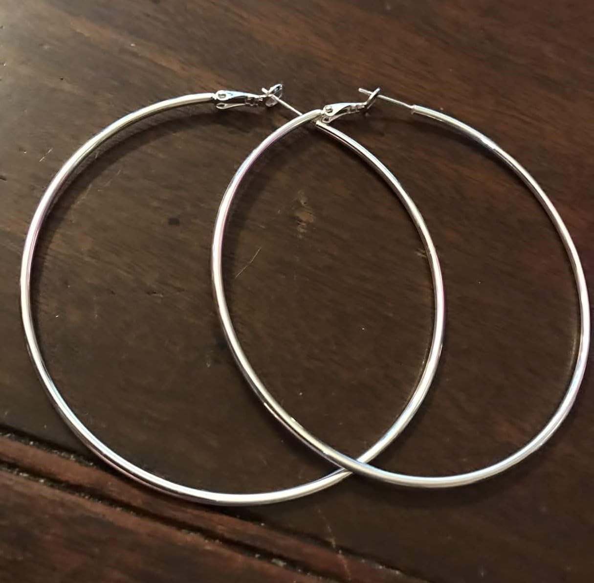 3 Pairs Sterling Silver Large Hoop Earrings Set for Women 40 50 60MM customer photo 2
