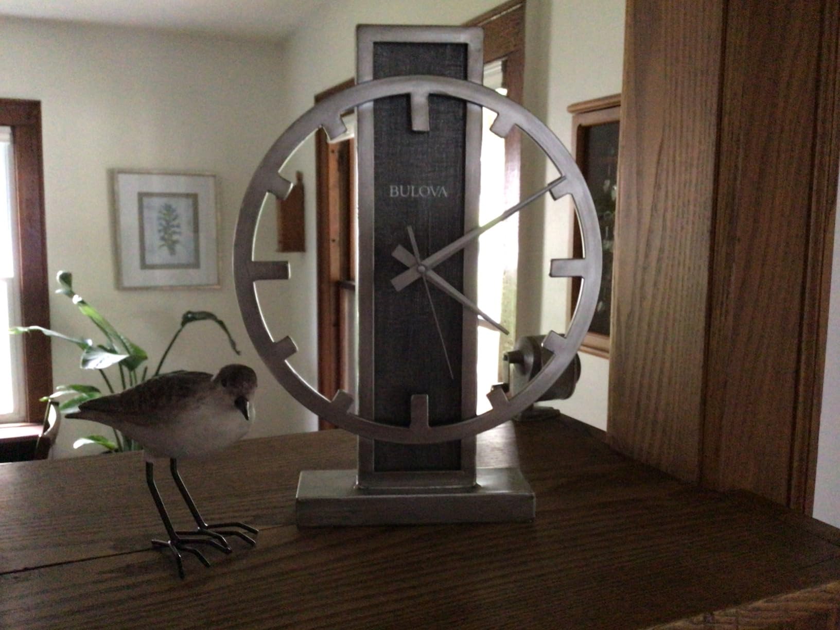 Bulova B1864 Streak Tabletop Clock, Aged Silver-Tone 2.63 x 12 x 16 customer photo 1