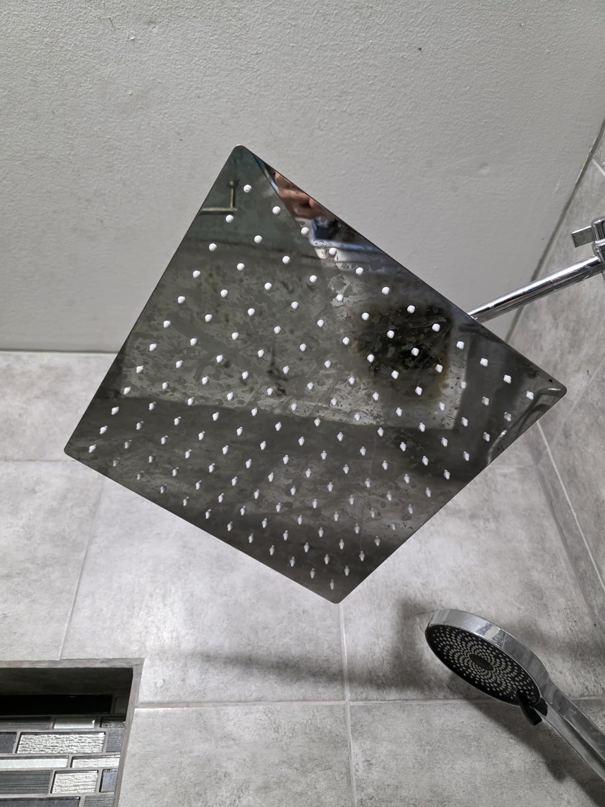 NearMoon Rain Shower Head, High Flow Stainless Steel Square Rainfall Shower, Waterfall Bath Shower Body Covering, Ceiling or Wall Mount (12 Inch, Matte Black) customer photo 2