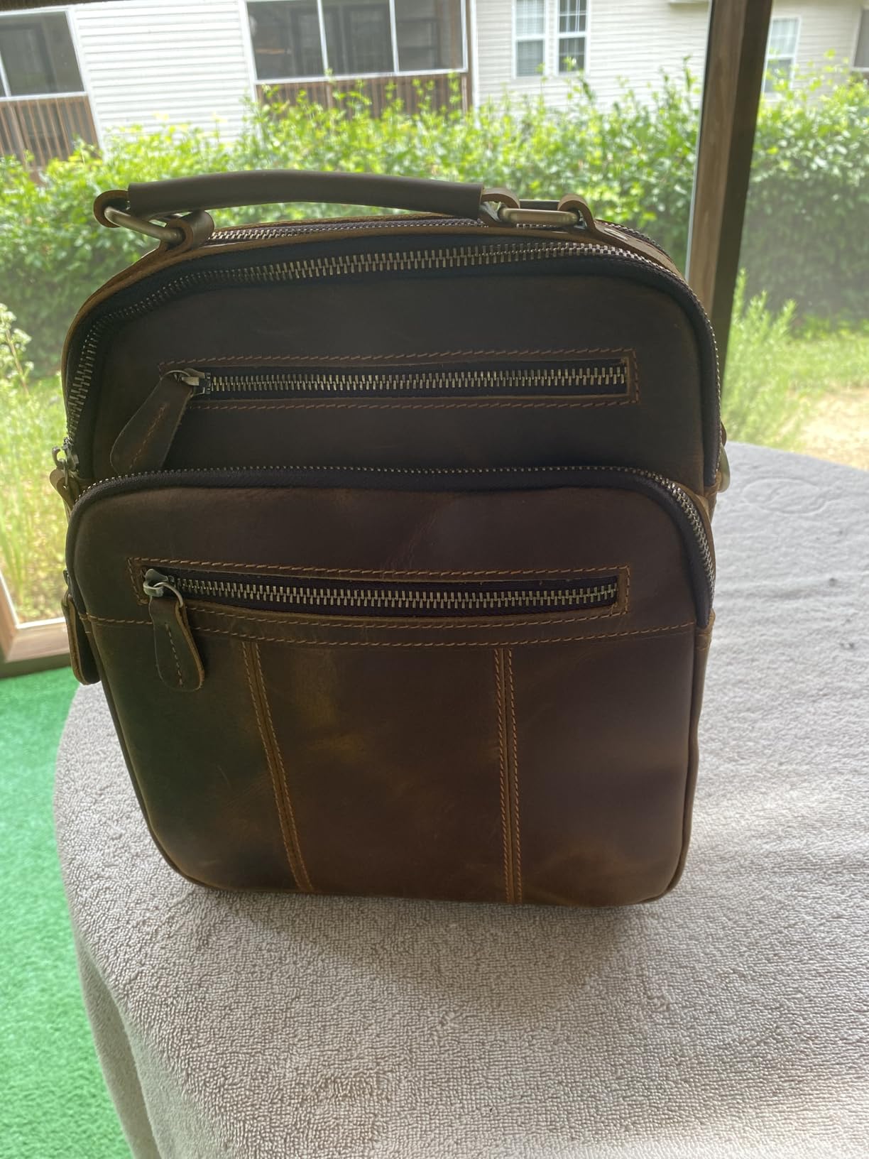 Jack&Chris Leather Messenger Bag for Men, Man Purse Crossbody Bags for Work Business customer photo 1