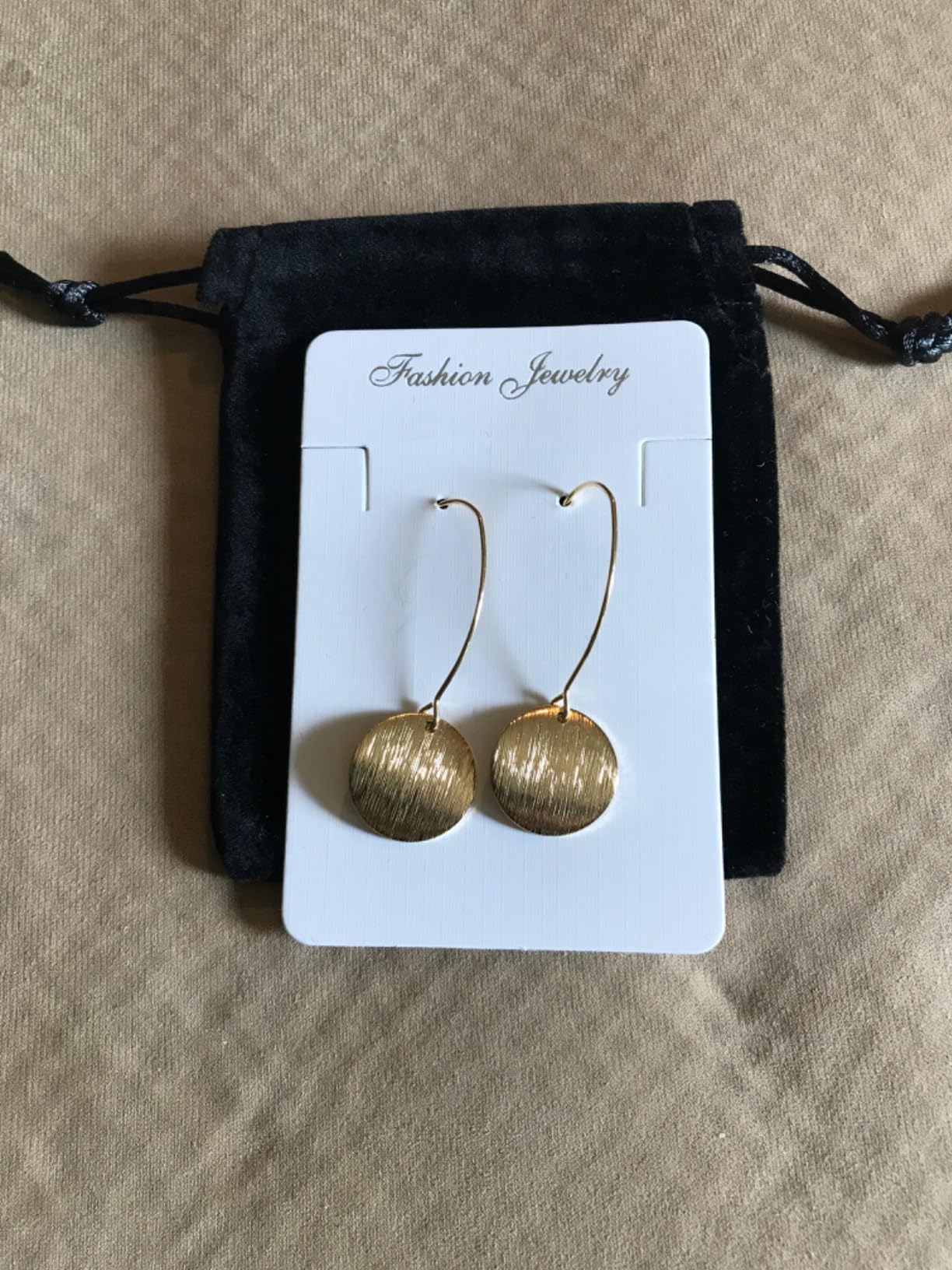 SOFYBJA Dainty 18K Gold Plated Disc Ball Triangle Sunburst Drop Earrings Long Dangle Lightweight Handmade Earrings Jewelry customer photo 1