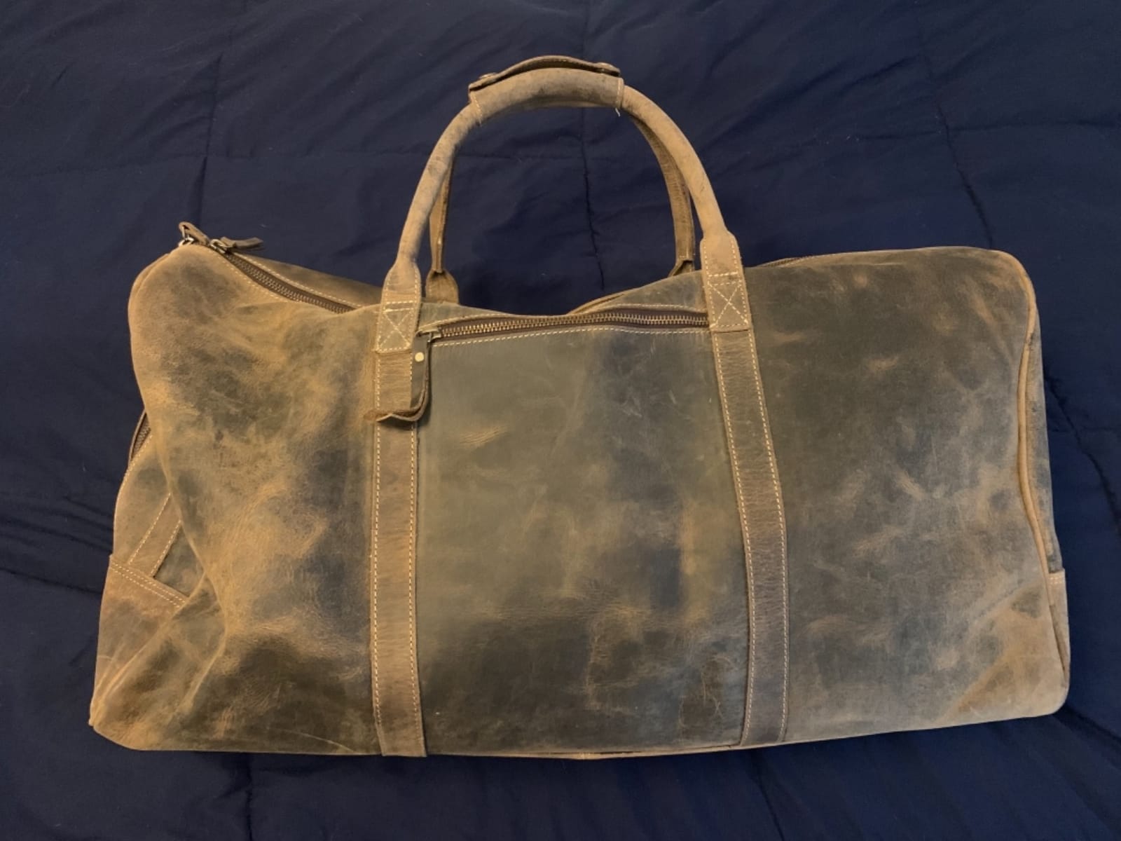 KomalC 24 Inch Leather Duffle Bag for Men & Women, Travel Weekend Bag customer photo 2