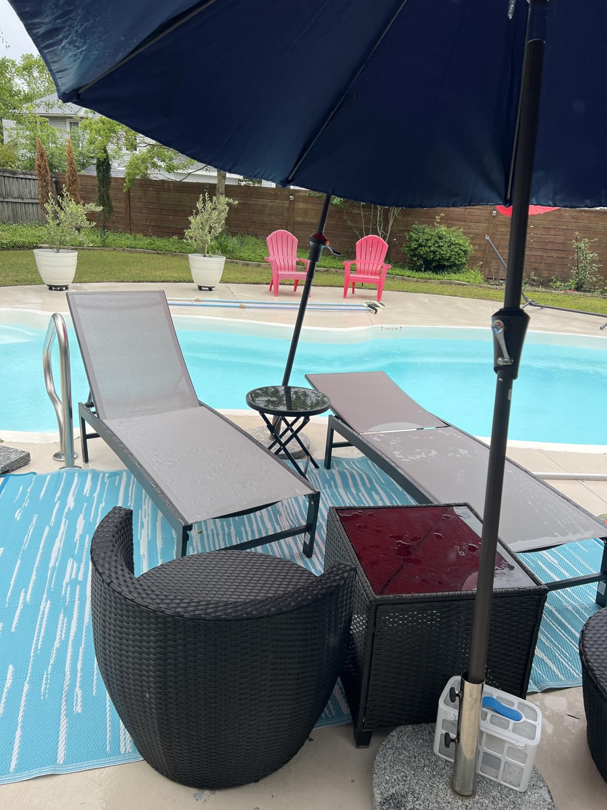 Crestlive Products Lounge Chair Outdoor Set of 2, Metal Pool Chaise Lounge Chairs, Adjustable Five-Position Tanning Recliner, All Weather for Patio, Beach, Yard, Pool (Beige) customer photo 1