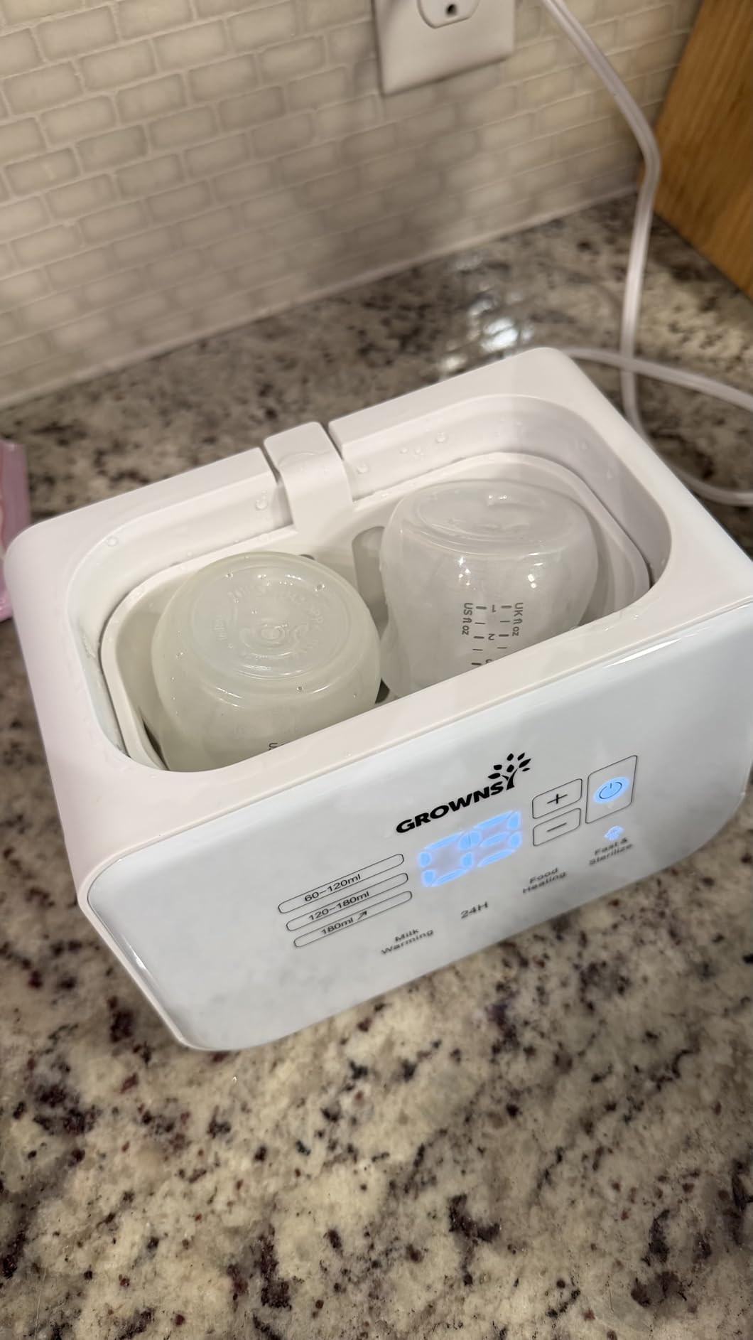 GROWNSY Fast Double Baby Bottle Warmer for Breastmilk & Formula, White customer photo 1