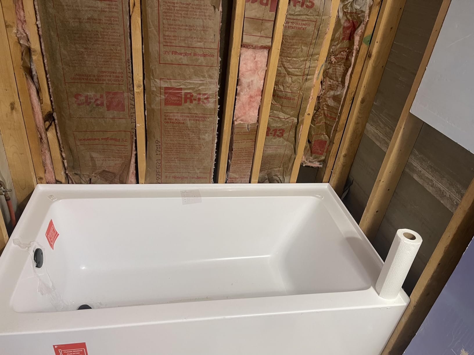 Fine Fixtures Acrylic, Fiberglass Alcove Soaking Bathtub with Integral Apron Front in Glossy White - Left Hand Drain, 48