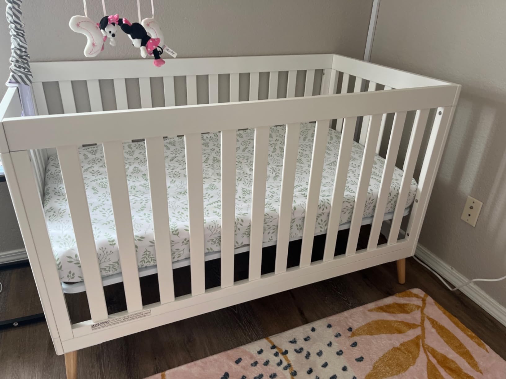 Delta Children Essex 4-in-1 Convertible Baby Crib, Bianca White with Natural Legs customer photo 2