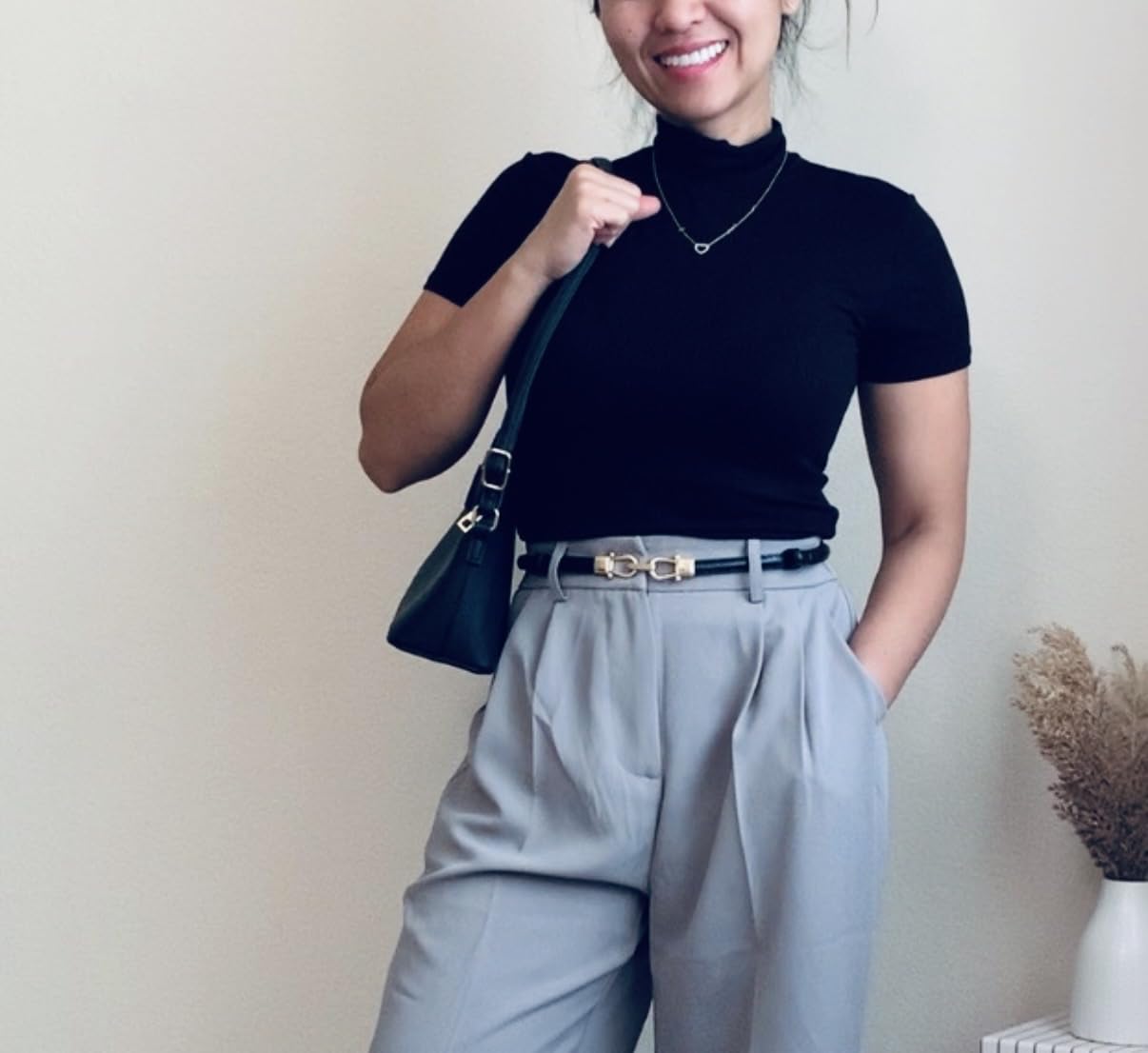 JASGOOD Leather Skinny Belts for Women Plus Size Ladies Thin Waist Belts Adjustable for Jeans Pants Dresses with Gold Buckle customer photo 1