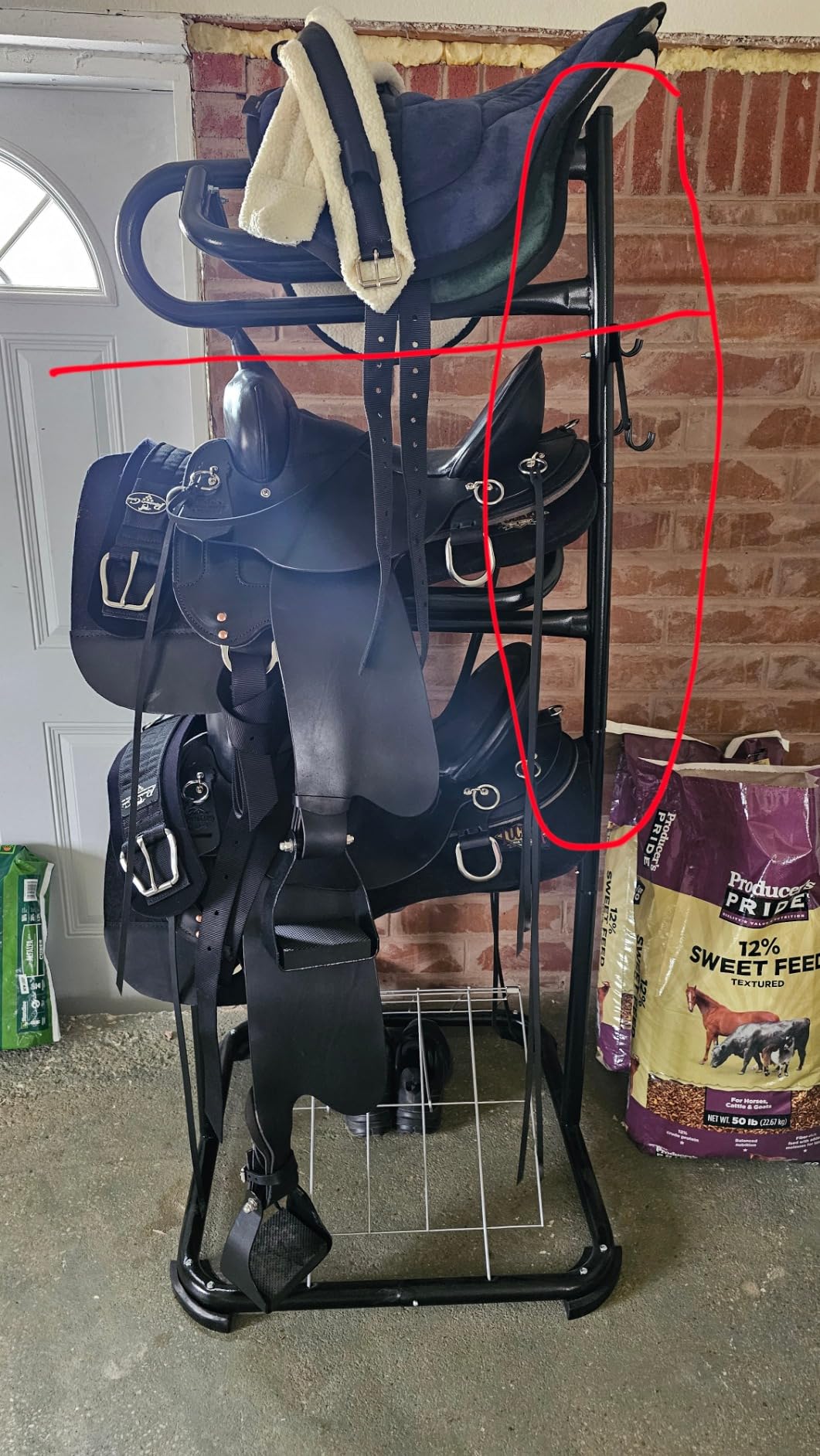 Seny Heavy Duty 3 Tier Rotatable Saddle Rack Stand H68.5 x W30 x D30. customer photo 1