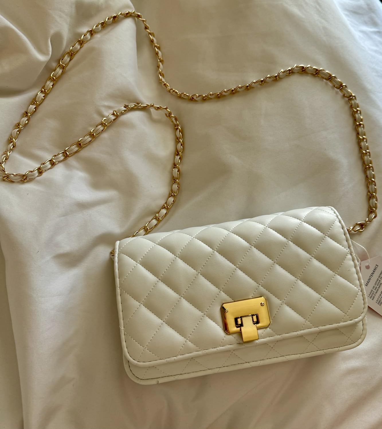 Women Leather Shoulder Bag Fashion Clutch Handbag Quilted Designer Crossbody Bag with Chain Strap customer photo 1